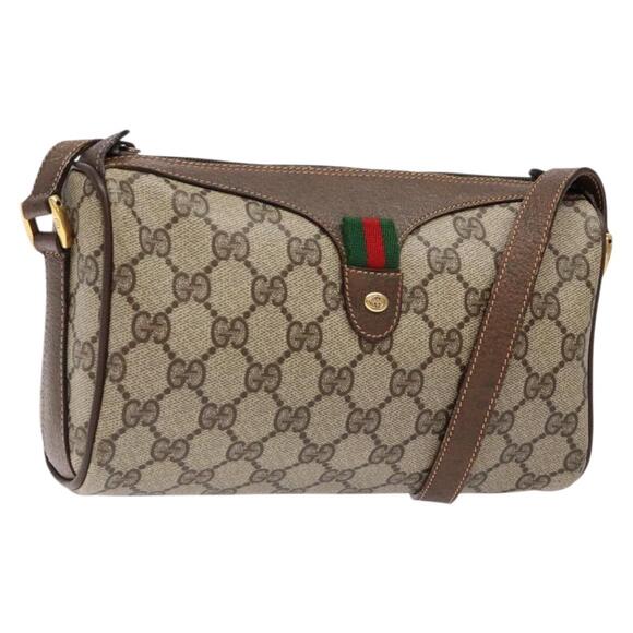 GUCCI GG Supreme Web Sherry Line Shoulder Bag Pvc Beige 89 02 018 - Picture 1 of 16